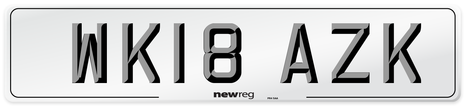 WK18 AZK Number Plate from New Reg